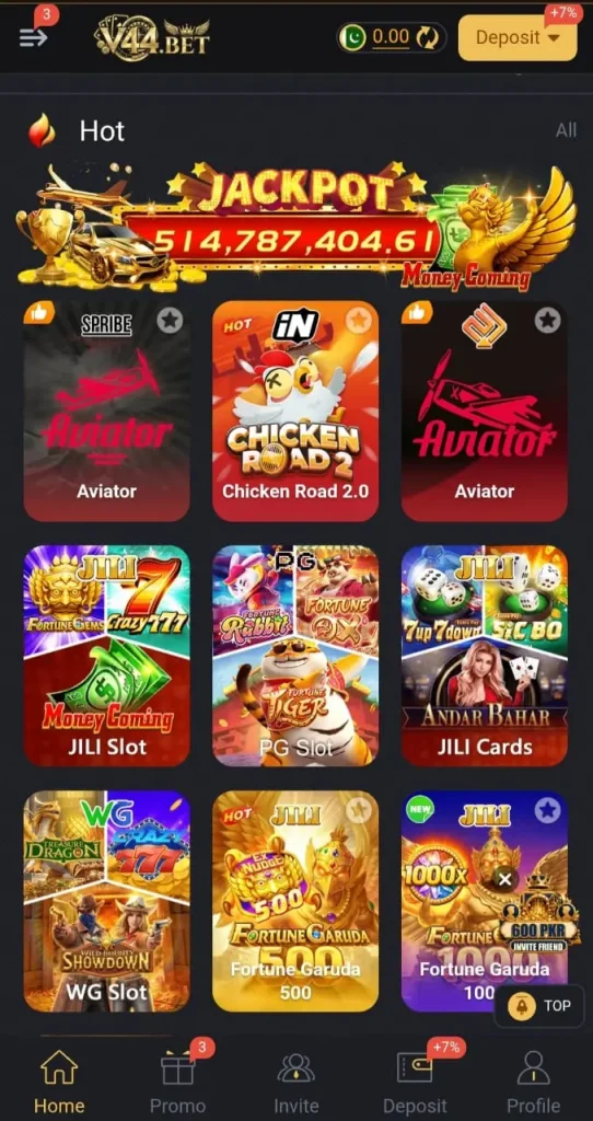 V44 game interface